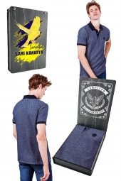 Fenerbahçe Lisanslı Polo Yaka Lacivert T-Shirt Hediyelik Ahşap Kutulu - 1