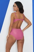 Ruko Maio 2332-2 Kadın Fırfırlı Omuzdan Askılı Yüksek Bel Kemerli Bikini - 3