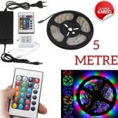 Renkli RGB Şerit LED Kendinden Trafolu Renk Değiştiren Kumandalı Rgb Animasyonlu Şerit LED - 1
