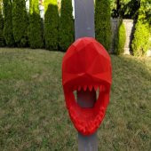 Duvar (Büyük) İçin Düşük Poli Köpekbalığı Kafası Plastik Aparat - 7