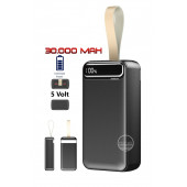 30,000 mAh Led Aydınlatmalı Dijital Göstergeli  2xUSB Çıkışlı Powerbank - 1