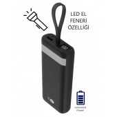 20,000 mAh Kablolu Taşınabilir Kendinden Kablolu Şarj Cihazı Powerbank - 1