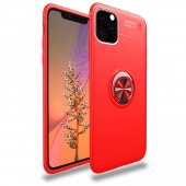 iPhone 11 Pro Kılıf Range Yüzüklü Silikon - Kırmızı - 1
