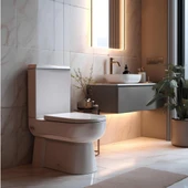 Turavit Omega Beyaz Kanallı Duvara Sıfır Klozet Takımı OMG1303, Nkp İnci Yavaş Kapak thumbnail 2