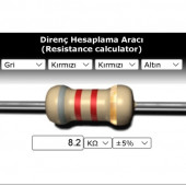 OEM 8.2 Kr (Kiloohm) Direnç  1/4 Watt (5 Adet) thumbnail 1