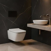 Turavit Luna Beyaz Kanalsız Asma Klozet LN5610, Nkp Lento Duroplast Yavaş Kapak thumbnail 1