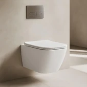 Turavit Luna Beyaz Kanalsız Asma Klozet LN5610, Nkp Lento Duroplast Yavaş Kapak thumbnail 2