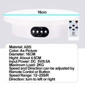 Valkyrie 16cm Kumandalı 360 Derece 5 Fonlu Elektrikli Döner tabla Turntable Vitrin Fotoğraf - 12