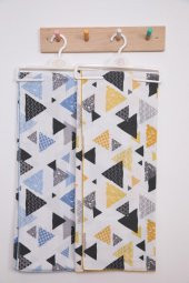 Çok Amaçlı Bebek Çocuk Pazen Bezi Örtü Battaniye 80*90 Üçgen Desen - 4