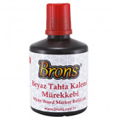 Brons Tahta Kalem Mürekkebi 100 CC Kırmızı 1 Paket (6 Adet) BR-355 - 1