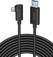 Anker 712 USB-A to USB-C 5 Metre Fiber Optik Şarj/Data Kablosu - Oculus Quest 2 ve 10 Gbps Destekli - Siyah - Y2111 - 1