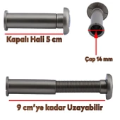 Kapı Dürbünü Çelik Kapı Saten 50-90 mm Ayarlanabilir Çap 14 mm thumbnail 2