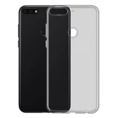 Huawei Y7 2018 Kılıf Soft Silikon Şeffaf-Siyah Arka Kapak - 1