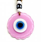 Papatya Şekilli Pembe Renk El Yapımı Cam Duvar Süsü Hediyelik Dekor thumbnail 1