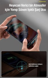 Baseus Super Şarj 1Mt Led Işıklı L Tip İphone Oyuncu Şarj Kablosu İphone 11 12 13 14 Pro Max Şarj Kablosu - 2