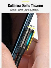 Baseus Super Şarj 1Mt Led Işıklı L Tip İphone Oyuncu Şarj Kablosu İphone 11 12 13 14 Pro Max Şarj Kablosu - 3