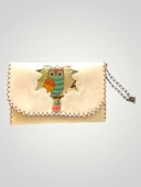 Vegan Deri Portföy/Clutch Tasarım Çanta - Koyu Krem Renk - Boyutları 17/26 - 3