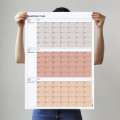 Tarihsiz Üç Aylık Duvar Takvimi, Üç Aylık Planlayıcı, Yıllık Duvar Planlayıcı, Boho Color - 70x100 cm thumbnail 7