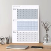 Tarihsiz Üç Aylık Duvar Takvimi, Üç Aylık Planlayıcı, Yıllık Duvar Planlayıcı, Boho Color - 70x100 cm thumbnail 8