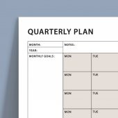 Tarihsiz Üç Aylık Duvar Takvimi, 90 Günlük Plan, Duvar Planlayıcı, Boho Renk, Toprak Tonu - 35x50 cm - 3