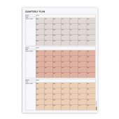 Tarihsiz Üç Aylık Duvar Takvimi, 90 Günlük Plan, Duvar Planlayıcı, Boho Renk, Toprak Tonu - 35x50 cm - 6