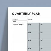 Tarihsiz Üç Aylık Duvar Takvimi, 90 Günlük Plan, Duvar Planlayıcı, Gri Renk - 35x50 cm - 3