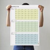 Tarihsiz Üç Aylık Duvar Takvimi, 90 Günlük Plan, Duvar Planlayıcı, Yeşil Renk - 70x100 cm - 2