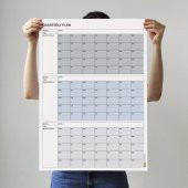 Tarihsiz Üç Aylık Duvar Takvimi, 90 Günlük Plan, Duvar Planlayıcı, Gri Renk - 35x50 cm - 5