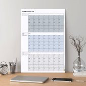 Tarihsiz Üç Aylık Duvar Takvimi, 90 Günlük Plan, Duvar Planlayıcı, Gri Renk - 70x100 cm - 5