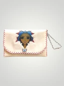 Vegan Deri Portföy/Clutch Tasarım Çanta - Krem Renk - Boyutları 17/26 - 1