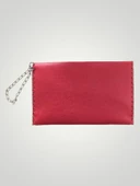 Vegan Deri Portföy/Clutch Tasarım Çanta - Bordo Renk - Boyutları 17/26 - 3