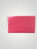 Vegan Deri Portföy/Clutch Kedili Tasarım Çanta - Bordo Renk - Boyutları 17/26 - 2