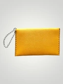 Vegan Deri Portföy/Clutch Baykuş Resimli Tasarım Çanta - Taba Renk - Boyutları 17/26 - 2