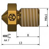 CSA E3D V6 Pirinç Nozzle(1.0mm) thumbnail 2