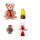 Eşe Sevgiliye En Güzel Romantik Hediye Peluş Ayı Mini Gece Lambası Dilek Şişe Aşk Ölçer - 1