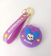 Anahtarlık Silikon Mickey Mouse Ayna Anahtarlık Çanta Süsü Karakter Figür Oyuncak - 1