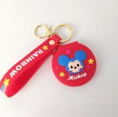 Anahtarlık Silikon Mickey Mouse Ayna Anahtarlık Çanta Süsü Karakter Figür Oyuncak - 1