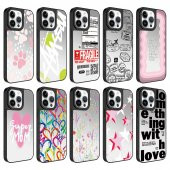 KNY Apple İphone 8 Plus Kılıf Aynalı Desenli Parlak Mirror Kapak Pembe - 5