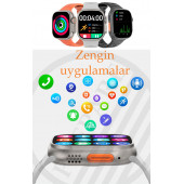 Watch 8 Ultra Plus Pro 49mm 2,02inç Çift Kordon Nfc Konuşma Özellikli Ios Android Uyumlu Akıllı Saat - 8