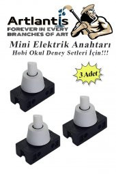 Mini Anahtar Arapuar Çıtçıt Anahtar 3 Adet Elektrik Devresi İçin Açma Kapama Düğmesi On / Off Siyah Beyaz Anahtar - 1