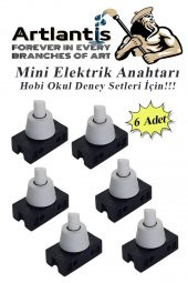 Mini Anahtar Arapuar Çıtçıt Anahtar 6 Adet Elektrik Devresi İçin Açma Kapama Düğmesi On / Off Siyah Beyaz Anahtar - 1