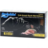 DOLPHİN SİYAH NİTRİL (xL)ELDİVEN 1 PAKET 100 ADET - 1