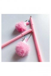 Kurşun Kalem Unicorn Tüylü 2 Adet Pembe Mor Tüylü Süslü Unicorn Kuşun Kalem Kız Çocuk Hediye Kalem - 3