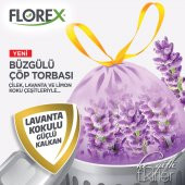 Florex 40 Litre Büzgülü Lavanta Kokulu Çöp Torbası Poşeti / 55 x 60 Cm. - 10 Adetlik 10 Rulo - 6