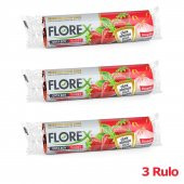 Florex 40 Litre Büzgülü Çilek Kokulu Çöp Torbası Poşeti / 55 x 60 Cm. - 10 Adetlik 3 Rulo - 2