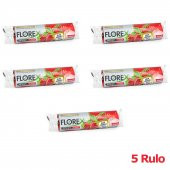 Florex 40 Litre Büzgülü Çilek Kokulu Çöp Torbası Poşeti / 55 x 60 Cm. - 10 Adetlik 5 Rulo - 2