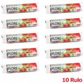 Florex 40 Litre Büzgülü Çilek Kokulu Çöp Torbası Poşeti / 55 x 60 Cm. - 10 Adetlik 10 Rulo - 2