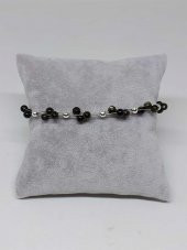 Golden & Siyah Obsidyen Taşı Bileklik 4mm thumbnail 2