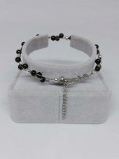 Golden & Siyah Obsidyen Taşı Bileklik 4mm thumbnail 3