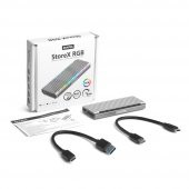 Dark DK-AC-DSEM5 USB 3.2 Gen2 Type C - M.2 NVMe & NGFF SATA SSD RGB LEDLİ Disk Kutusu - 2